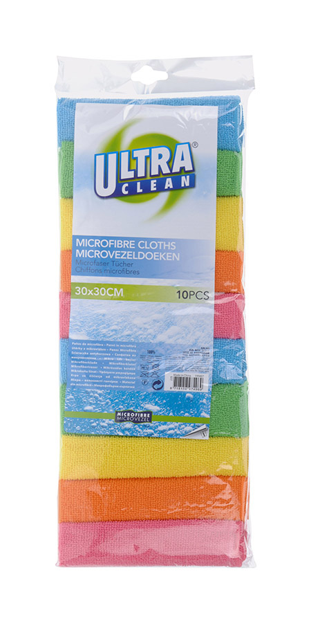 Mikrofasertuch, 10er Pack, bunt gemischt 30 x 30cm, 60°C-waschbar-K00330