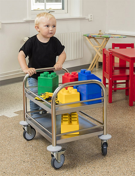 MINI-Servierwagen, 2 Borde je mit Reling