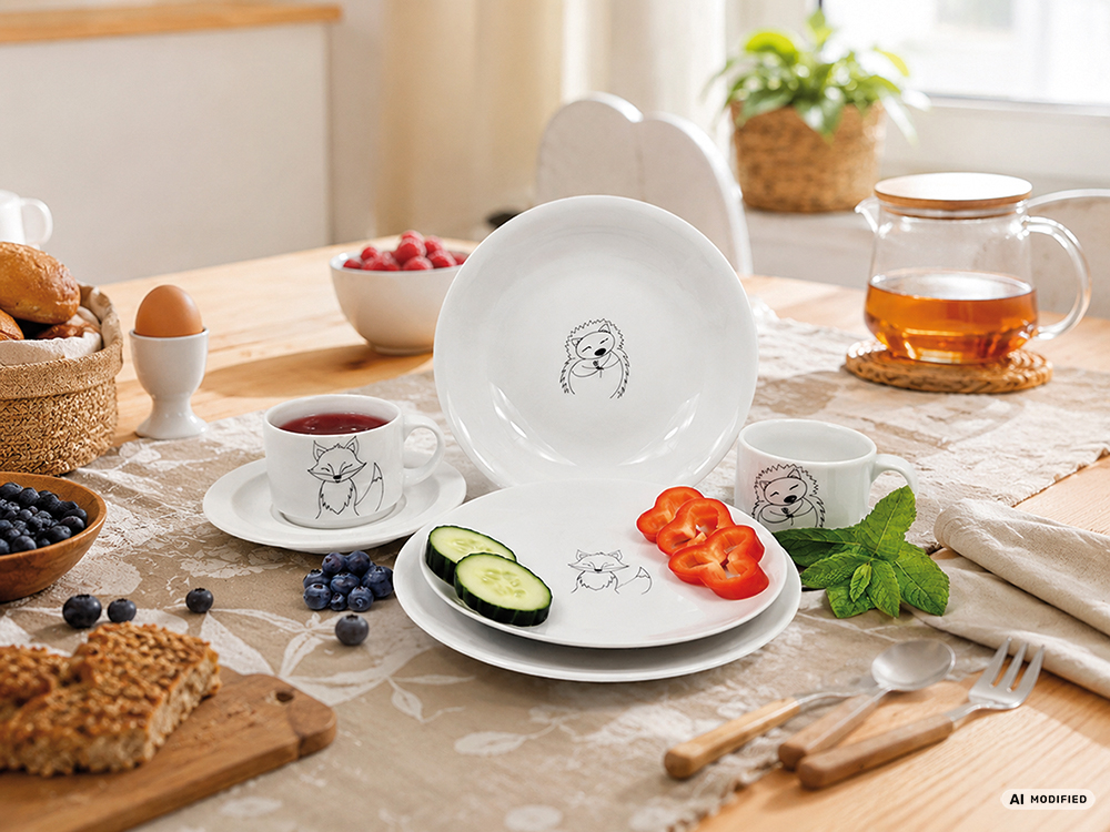 Dessertteller Ø19cm, Motiv Fuchs, Waldbande