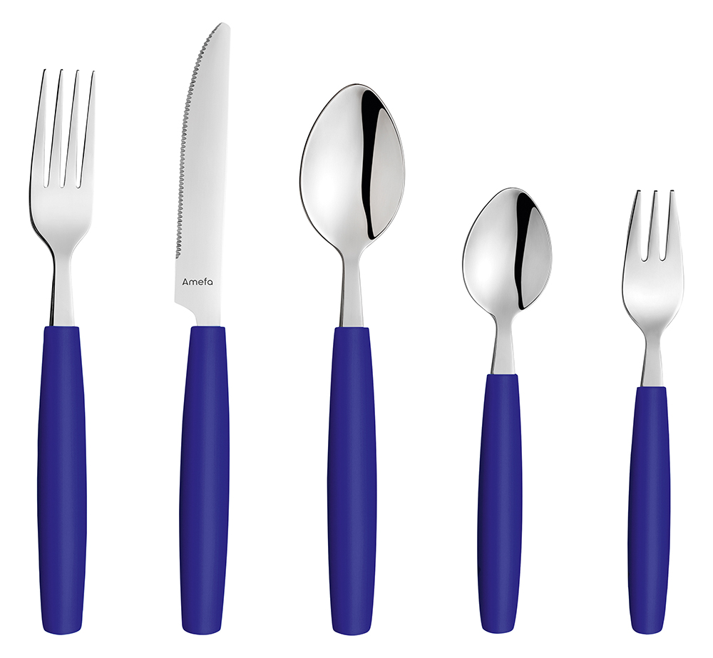 Menübesteck PIXEL, royalblau, 20,5cm,