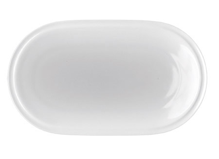 Platte oval, 23x14cm, weiß, Porzellan,