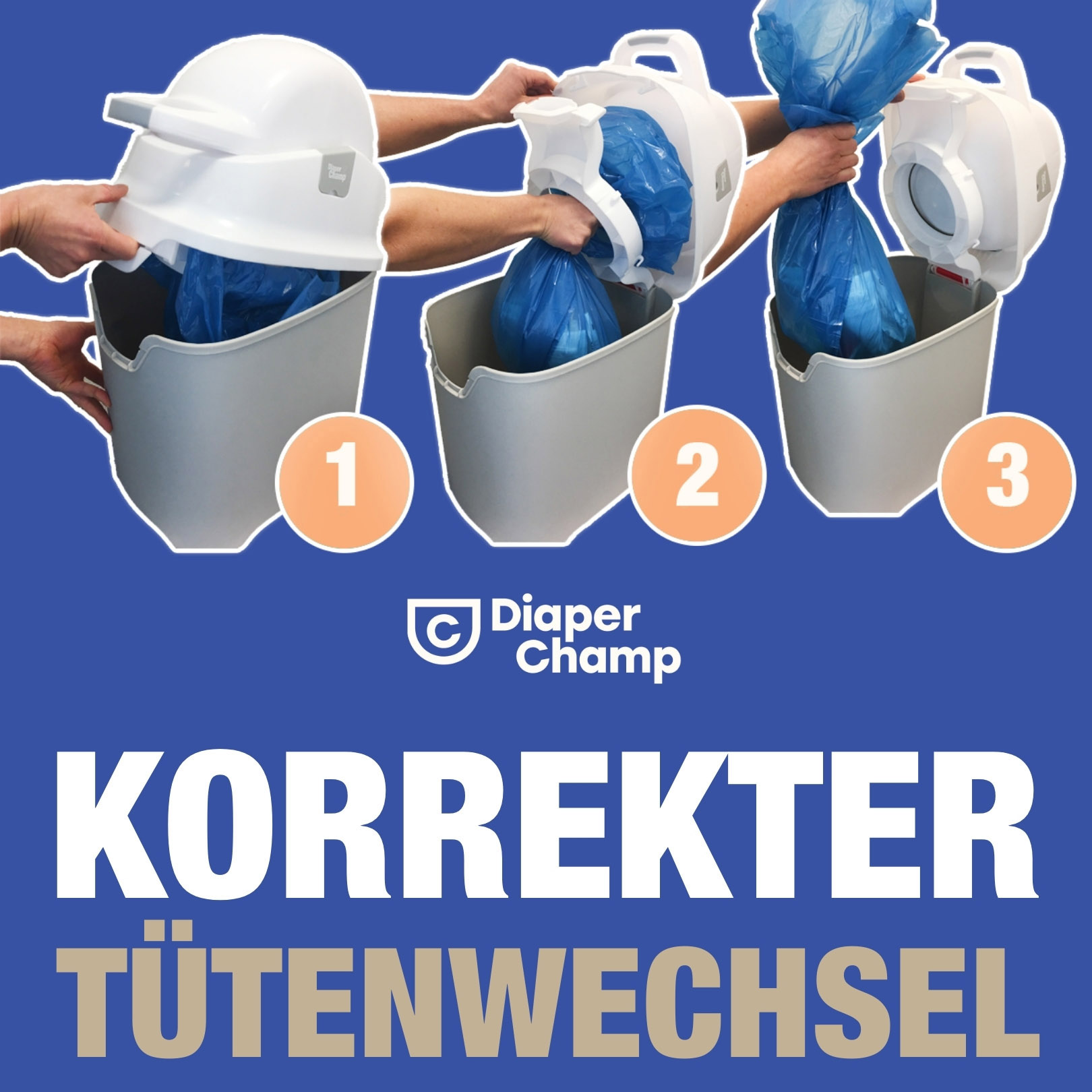 Mülltüten 100L für Diaper Ch.mittel/groß+Handsfree