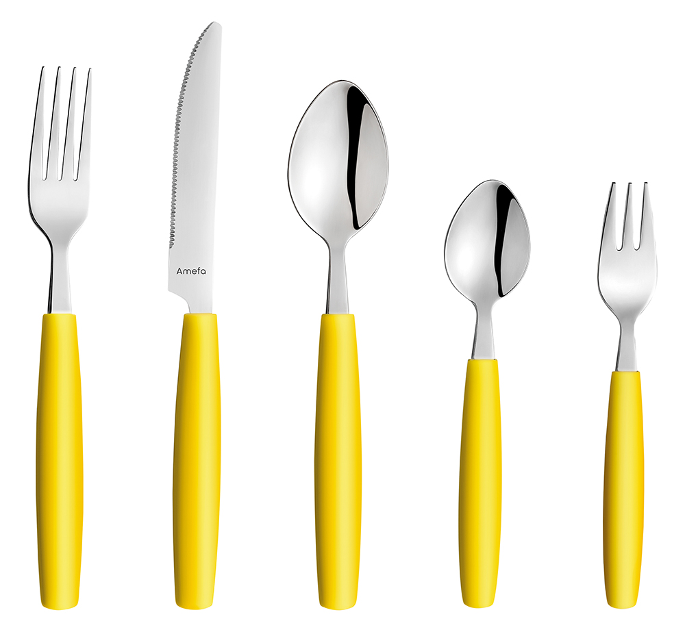 Menübesteck PIXEL, yellow 20,5cm,