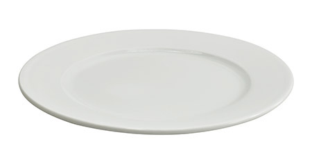 Teller flach Ø 21cm weiß, mit Fahne