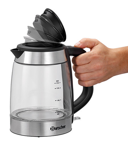 Glas-Wasserkocher 1,7L, schwarz