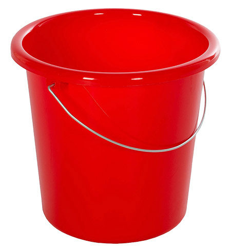 Haushaltseimer kirschrot, 10L, mit Metallbügel