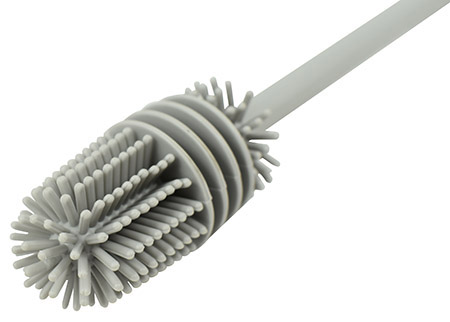 Bürstenset mit Silikon-Flaschenbürste 32cm, grau
