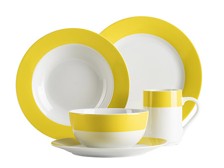 Dessertteller 20,5cm COLORATA, gelber Rand