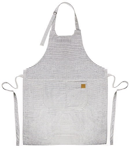 Latzschürze, grau, gestreift, L83cm x B69cm