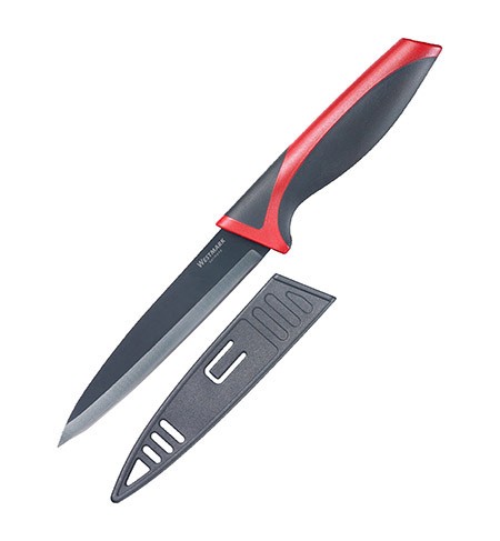 Allzweckmesser schwarz/rot 12cm Klinge Antihaft