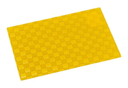 Platzmatte gelb, breite Flechtung PP