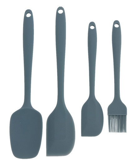 Silikon-Backhelfer-Set, blau, 4-teilig