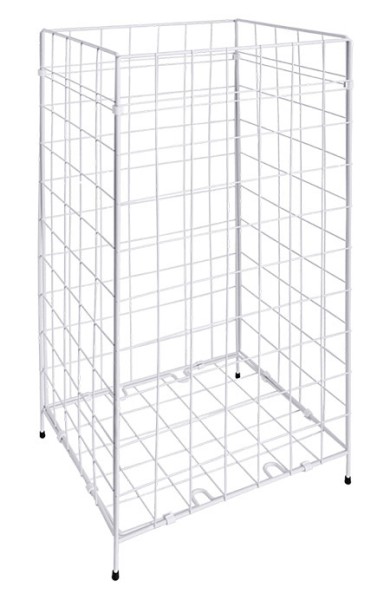 Abfallkorb groß Gitter, weiß, Stahldraht