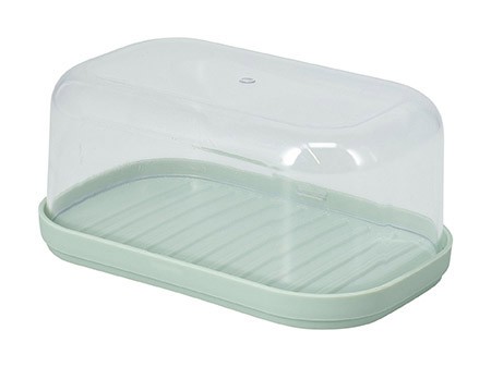 Butterdose, grün Kunststoff PS, Deckel klar