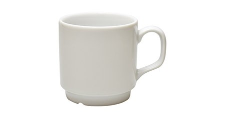 Henkelbecher 20cl weiß, ohne Dekor