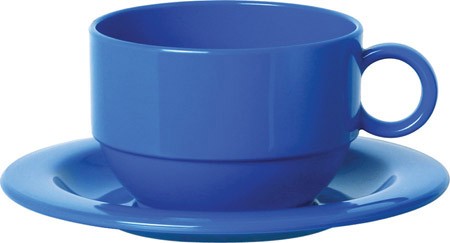 Tasse, stapelbar, 0,20l, blau, PP