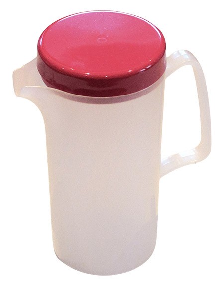 Kanne 0,6L, transparent - roter Deckel