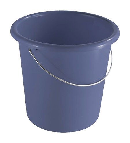 Haushaltseimer marineblau, 5L, mit Metallbügel