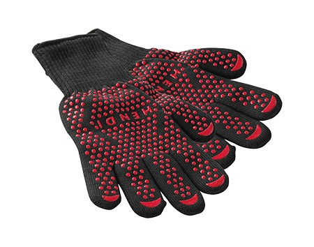 Ofen-Fingerhandschuhe, schwarz/rot, 1 Paar