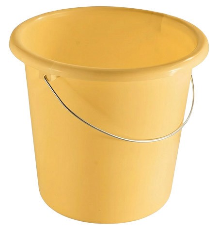 Haushaltseimer pastellgelb, 10L, mit Metallbügel