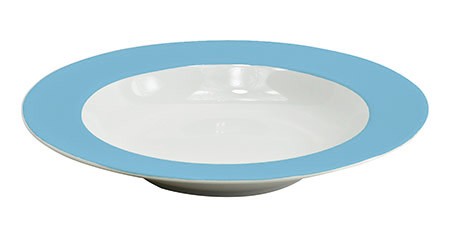 Teller tief Ø 22cm hellblau, mit Fahne