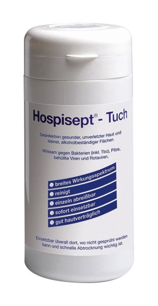 Hospisept-Tuch, Dose 100 Tücher, Flächen-Wisch-