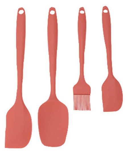 Silikon-Backhelfer-Set, coral, 4-teilig