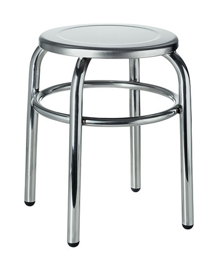 Hocker, Chromnickelstahl, H 40cm ,Ø 30cm
