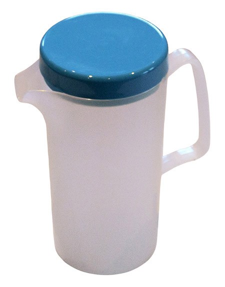 Kanne 0,6L, transparent - hellblauer Deckel
