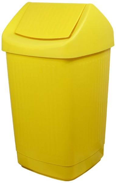 Schwingdeckeleimer gelb, 50L, Kunststoff PP,