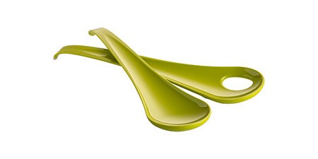 Salatlöffel-Set grün 28cm, PP, Microban