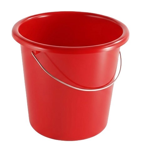 Haushaltseimer kirschrot, 5Ltr. mit Metallbügel