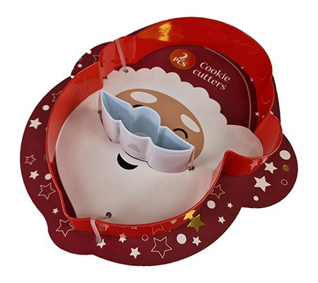 Plätzchen-Set 2-teilig, Weihnachtsmann rot