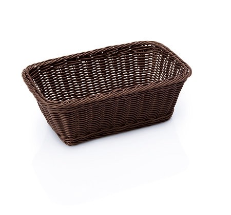 Poly-Rattan-Korb, braun, 26,5x16,2x10,0cm,