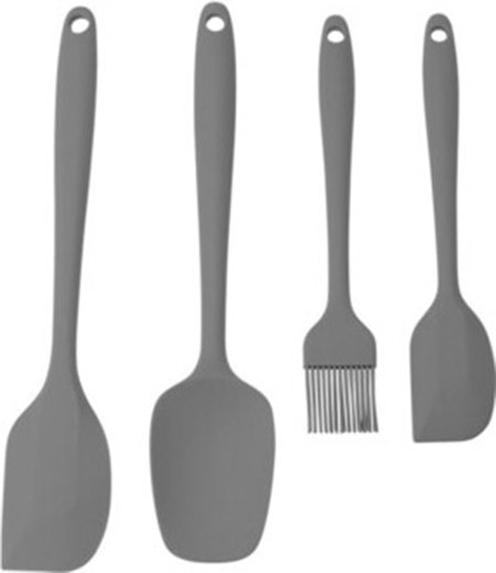 Silikon-Backhelfer-Set, grau, 4-teilig