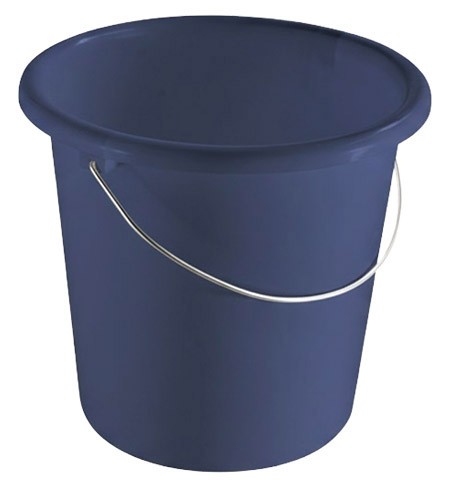 Haushaltseimer marineblau, 10L, mit Metallbügel