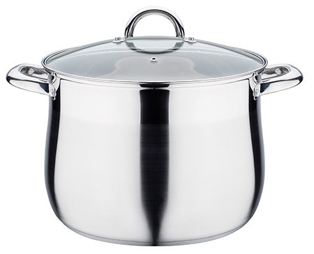 Gemüsetopf mit Glasdeckel, Ø 28cm, 13,5L Edelstahl