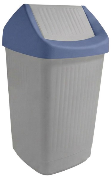 Schwingdeckeleimer grau/blau, 50L, Kunststoff PP,