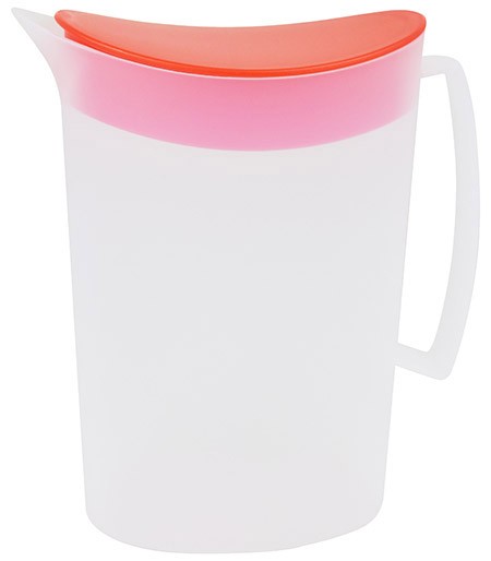 Kanne weiß mit rotem Deckel, 2,0L,