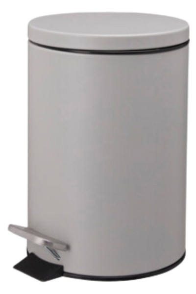 Kosmetik-Treteimer hellgrau, 3Ltr., Metallgehäuse