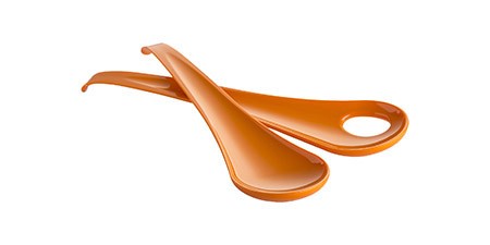 Salatlöffel-Set orange 28cm, PP, Microban