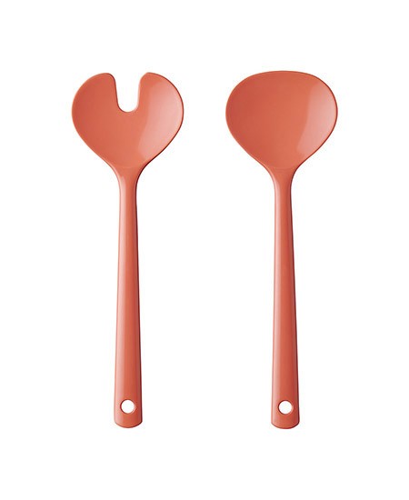 Salatlöffel-Set klein, coral, Länge 21cm,