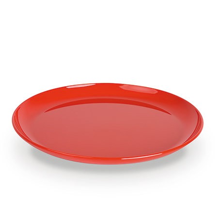 Essteller flach, 24cm, rot Polypropylen