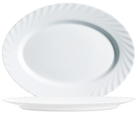 Platte oval 35x24cm, Trianon uni weiß