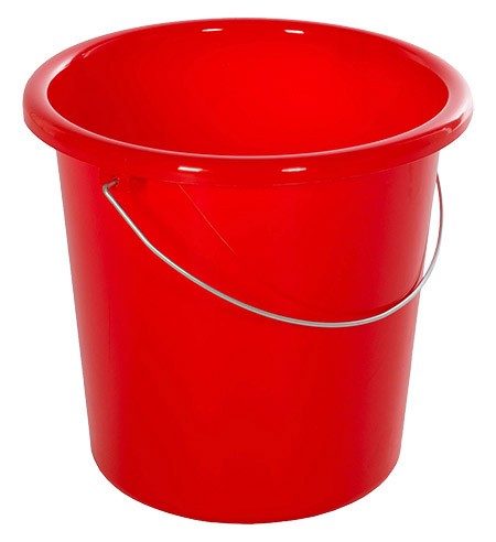 Haushaltseimer kirschrot, 10L, mit Metallbügel