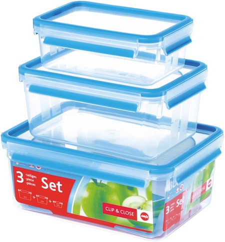 Frischhaltedosen-Set 3tlg.1 L, 2,3L, 3,7L