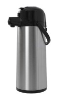 Isolier-Pumpkanne, Edelstahl m. Glaseinsatz, 2,2L Isolier-Pumpkanne, Edelstahl m. Glaseinsatz, 2,2L