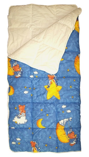 Kinderschlafsack Mond+Teddy blau 70 x 140cm