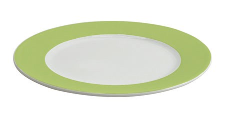 Teller flach Ø 21cm hellgrün, mit Fahne