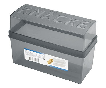 Knäckebrotbox KNÄCKE grau/transparent